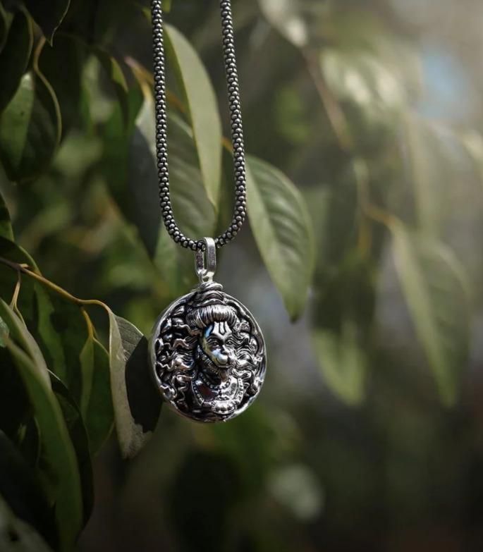 Hanuman Ji Pendant | Oxodaised Silver Chain